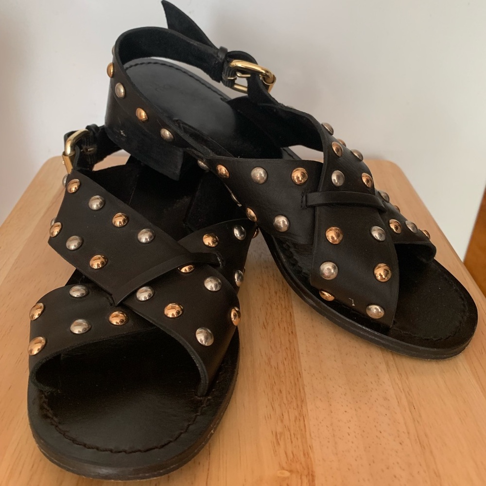 Maje black studded leather sandals